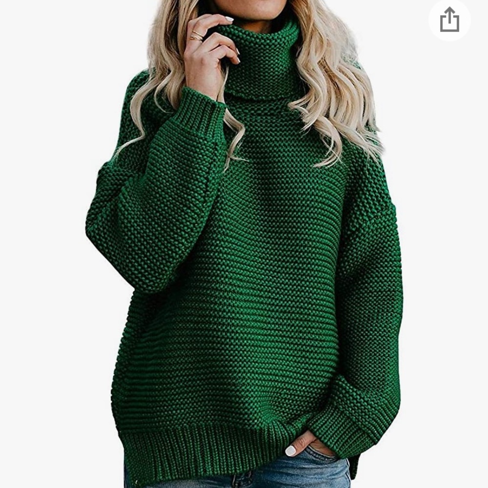 Forest green turtleneck sweater